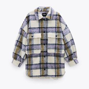 Zara Purple Plaid Shacket/Coat (S/M)